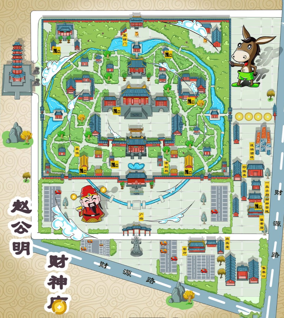 隰县寺庙类手绘地图